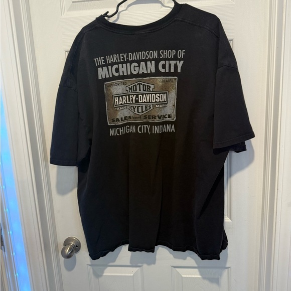 Harley Davidson Motorcycles T-Shirt Size XL Destination Unknown Michigan City - Picture 2 of 2
